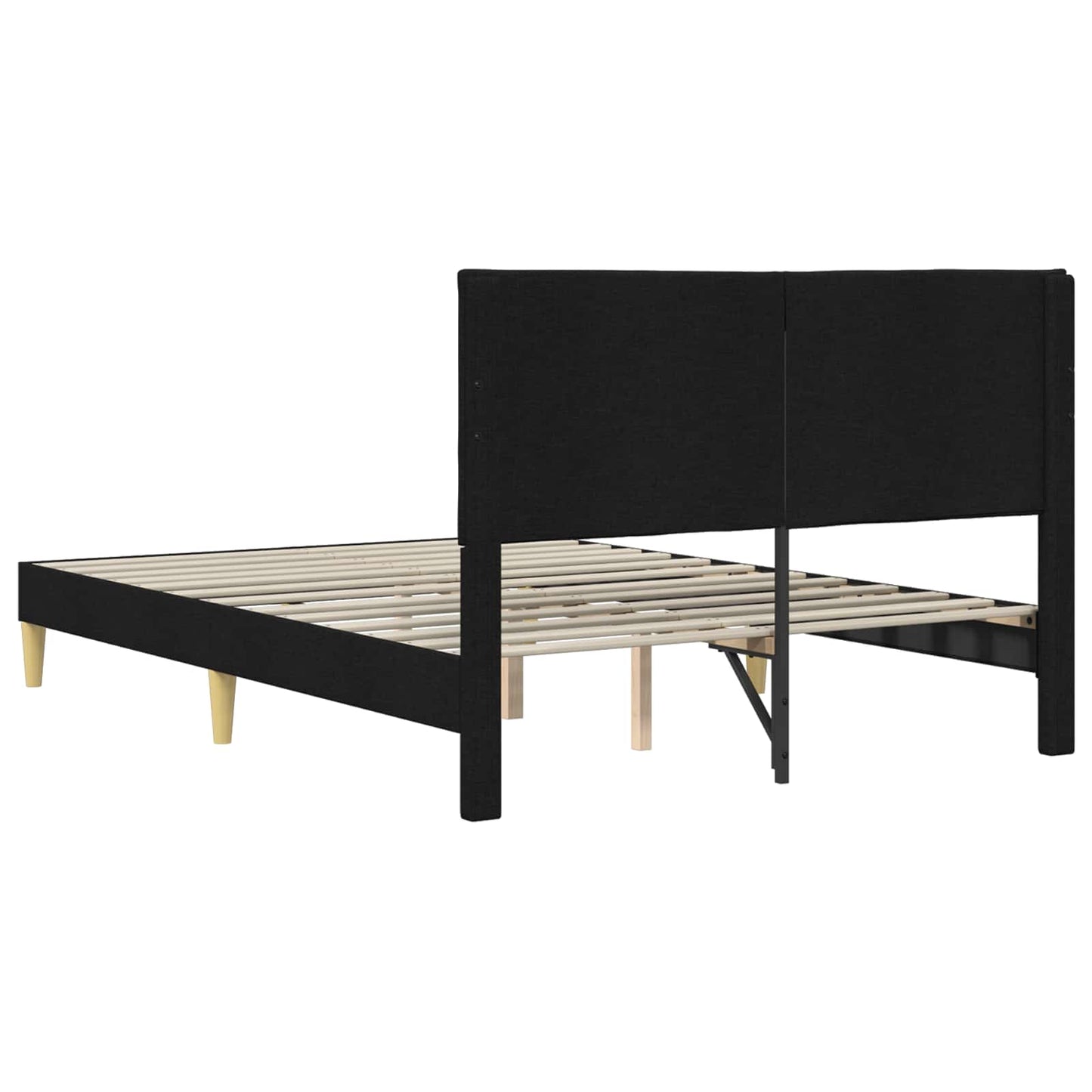 vidaXL Σκελετός Κρεβατιού με κεφαλάρι Μαύρο 160 x 200 cm Ύφασμα