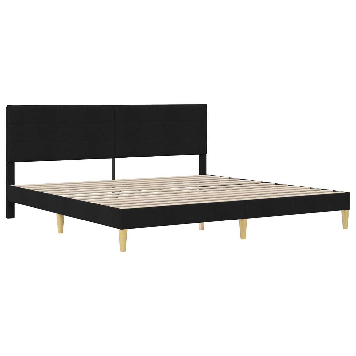 vidaXL Σκελετός Κρεβατιού με κεφαλάρι Μαύρο 180 x 200 cm Ύφασμα