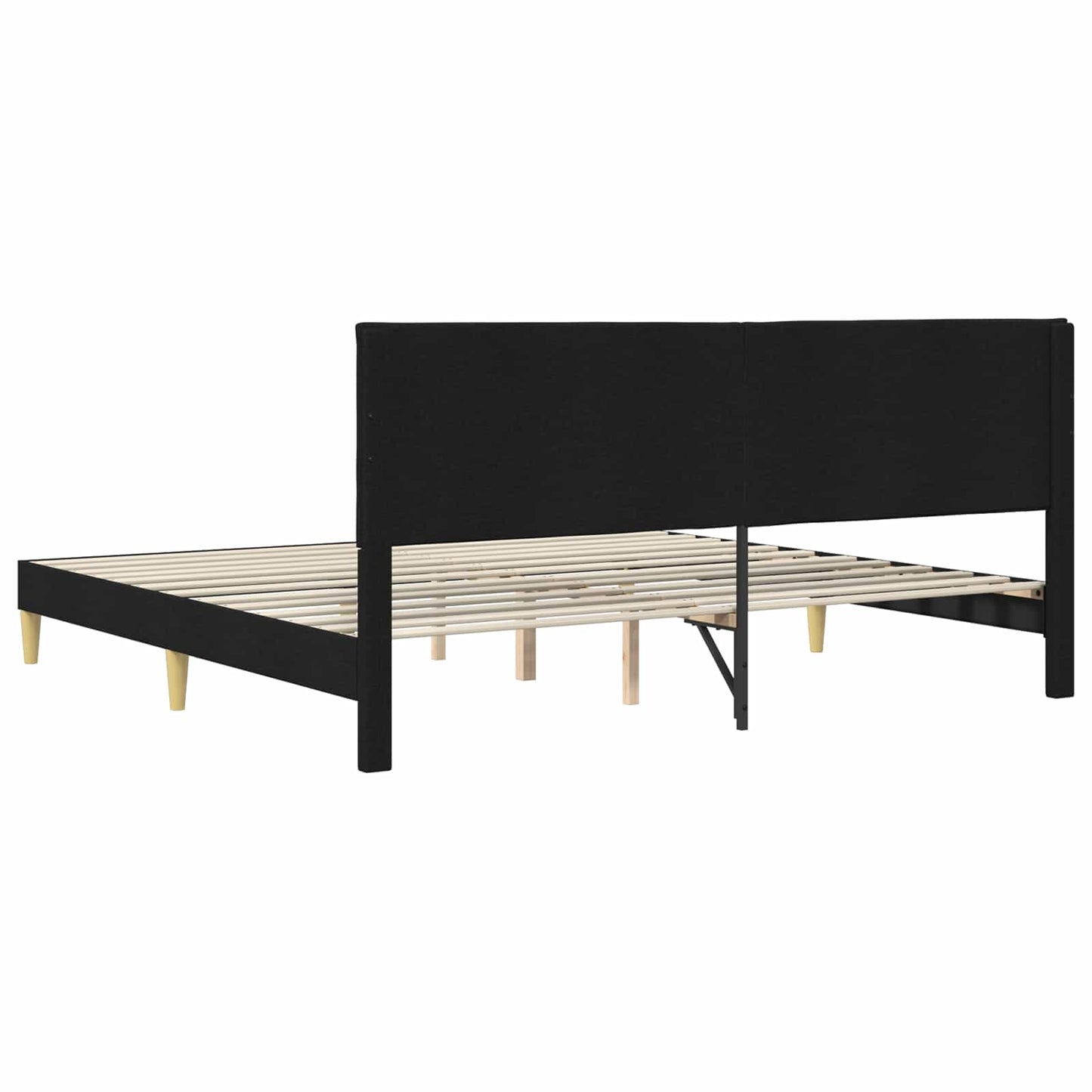vidaXL Σκελετός Κρεβατιού με κεφαλάρι Μαύρο 180 x 200 cm Ύφασμα