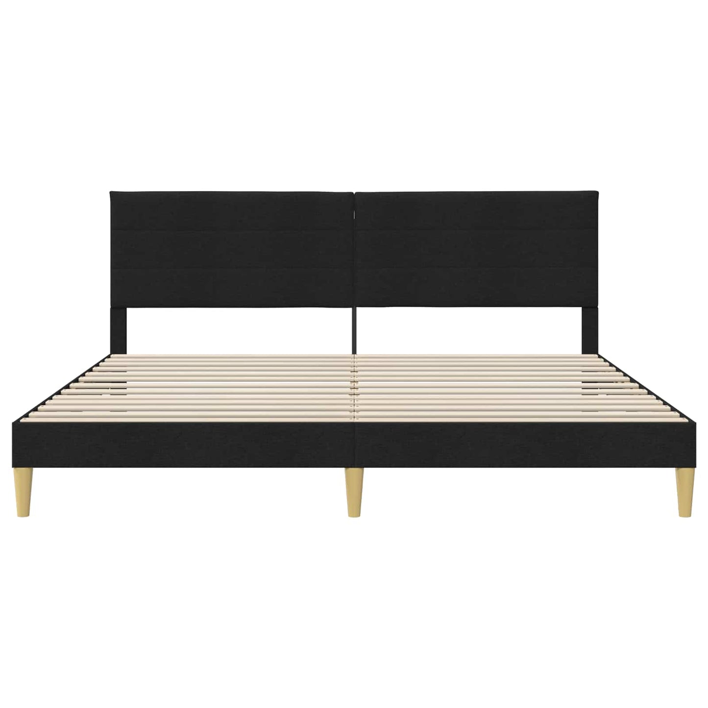 vidaXL Σκελετός Κρεβατιού με κεφαλάρι Μαύρο 180 x 200 cm Ύφασμα