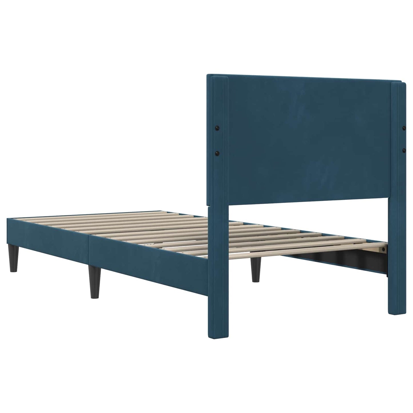vidaXL Σκελετός Κρεβατιού με κεφαλάρι Μπλε 80 x 200 cm Βελούδο