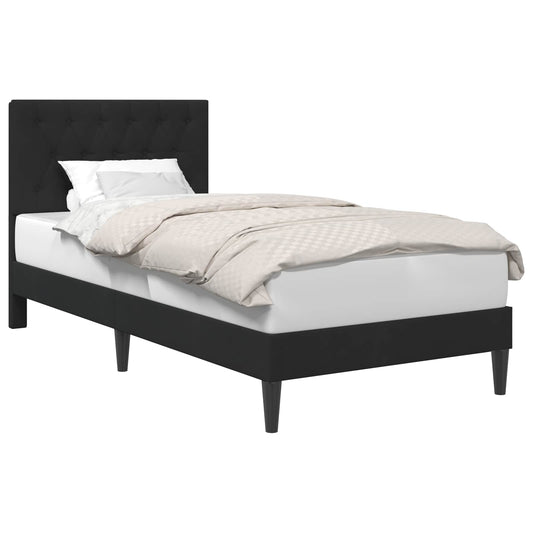 vidaXL Σκελετός Κρεβατιού με κεφαλάρι Μαύρο 100 x 200 cm Βελούδο