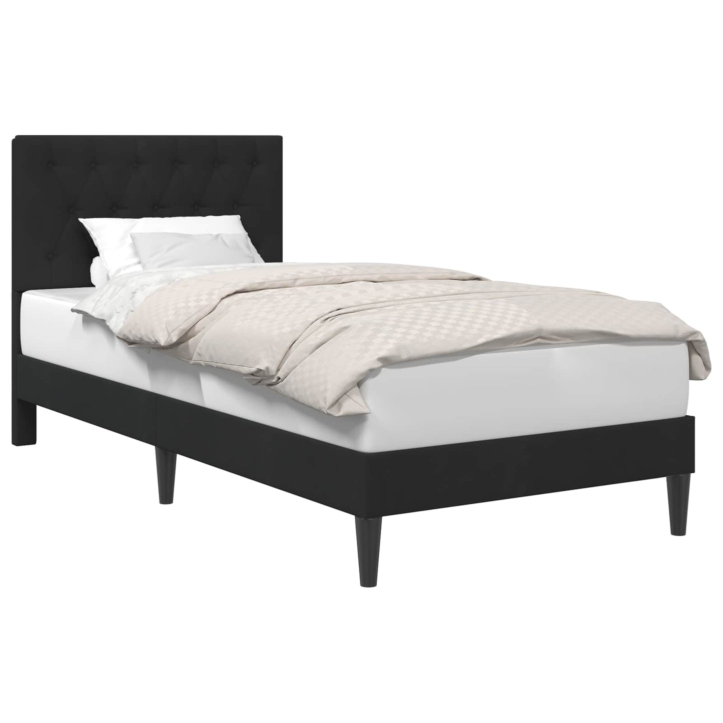 vidaXL Σκελετός Κρεβατιού με κεφαλάρι Μαύρο 100 x 200 cm Βελούδο