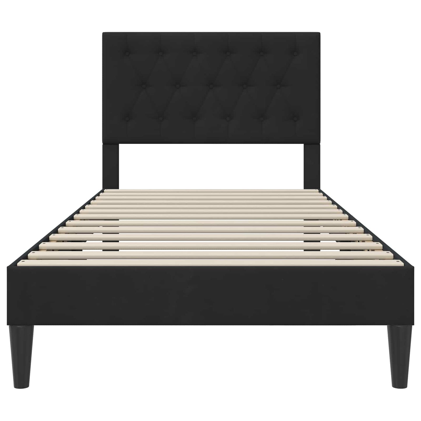vidaXL Σκελετός Κρεβατιού με κεφαλάρι Μαύρο 100 x 200 cm Βελούδο