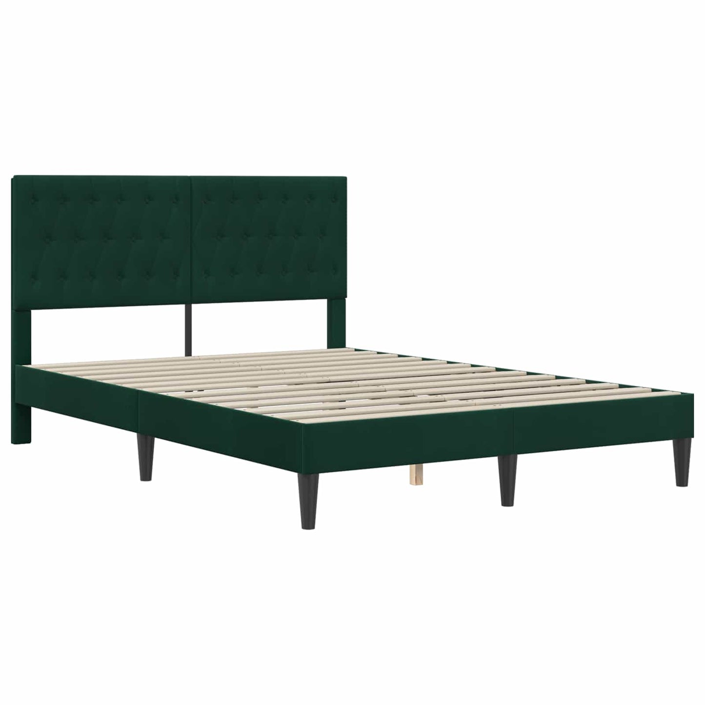 vidaXL Σκελετός Κρεβατιού Σκούρο Πράσινο 120 x 190 cm Βελούδο