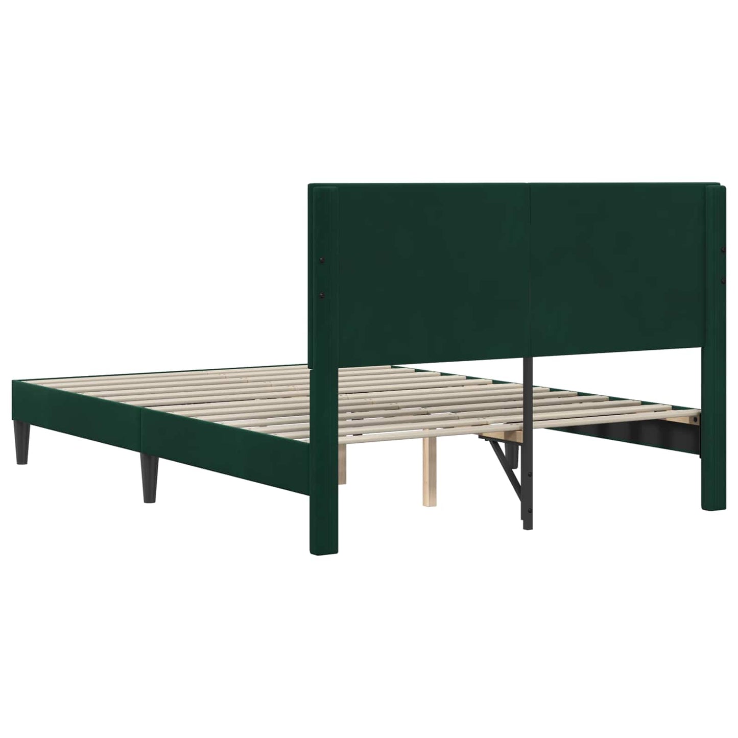 vidaXL Σκελετός Κρεβατιού Σκούρο Πράσινο 120 x 190 cm Βελούδο