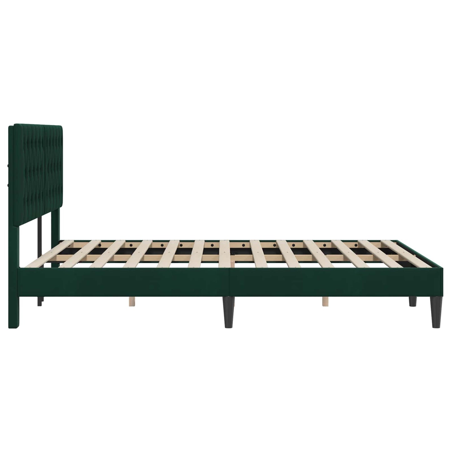 vidaXL Σκελετός Κρεβατιού Σκούρο Πράσινο 120 x 190 cm Βελούδο