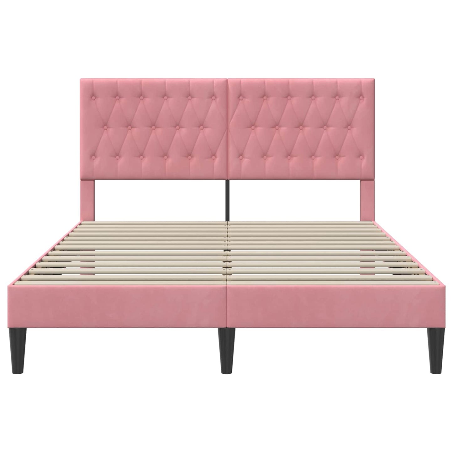 vidaXL Σκελετός Κρεβατιού με κεφαλάρι Ροζ 120 x 200 cm Βελούδο