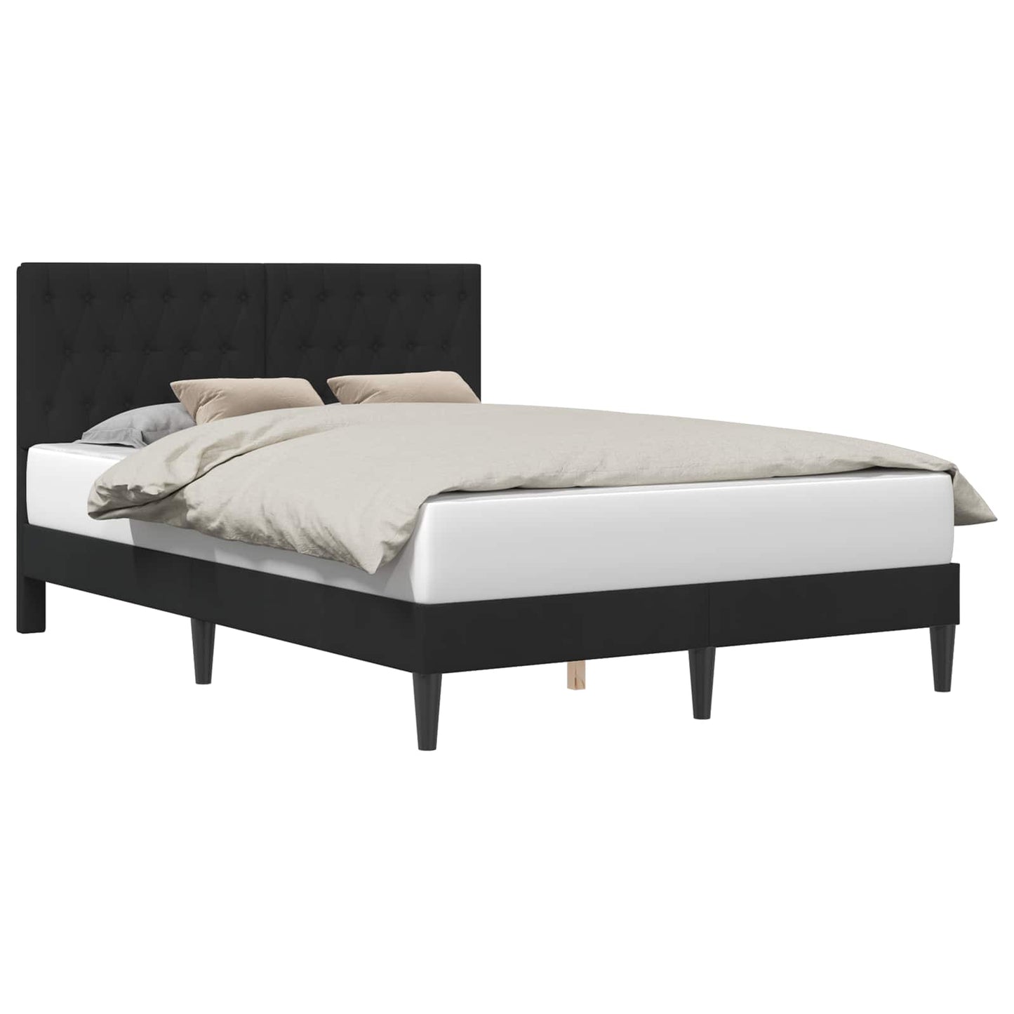 vidaXL Σκελετός Κρεβατιού με κεφαλάρι Μαύρο 140 x 190 cm Βελούδο