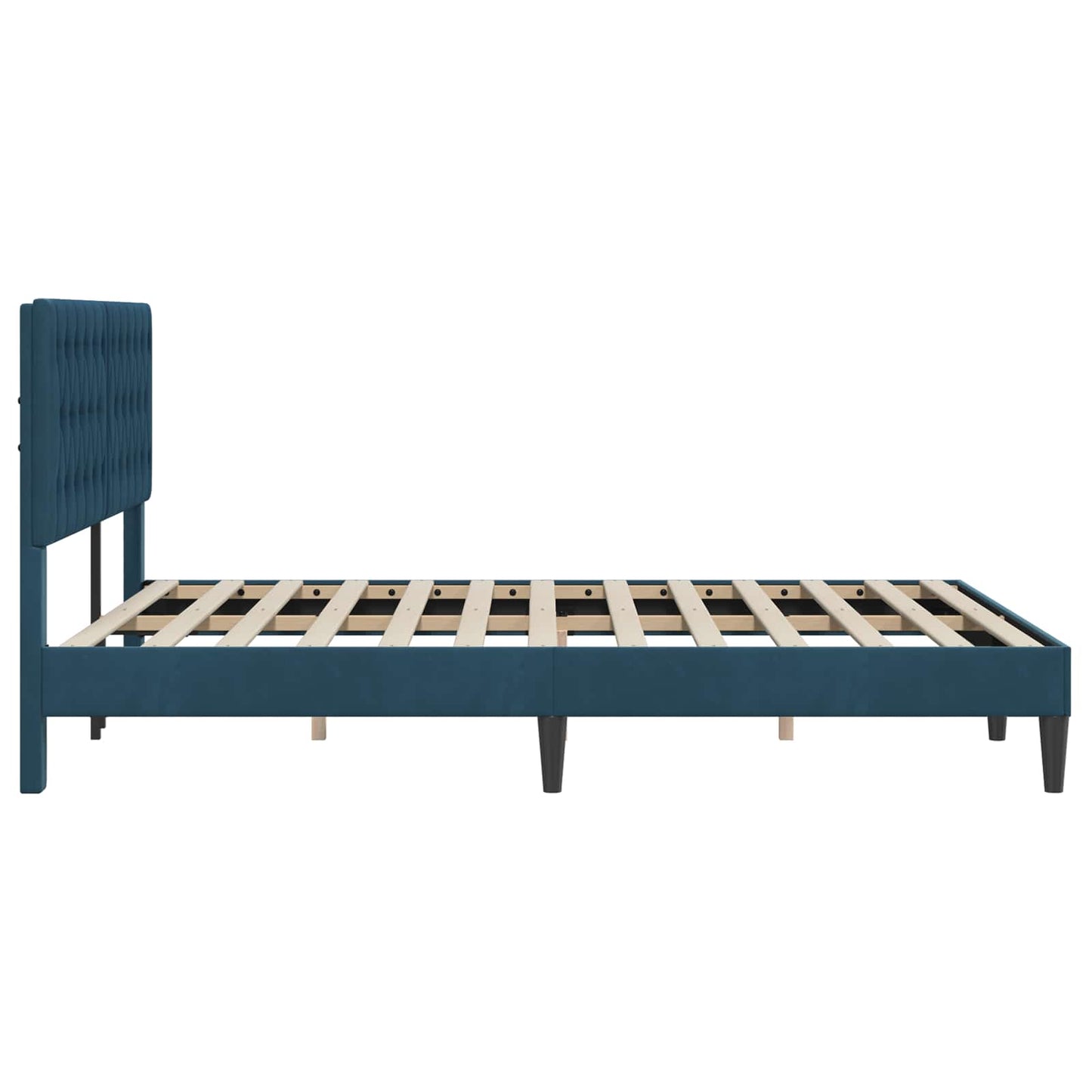 vidaXL Σκελετός Κρεβατιού με κεφαλάρι Μπλε 140 x 190 cm Βελούδο
