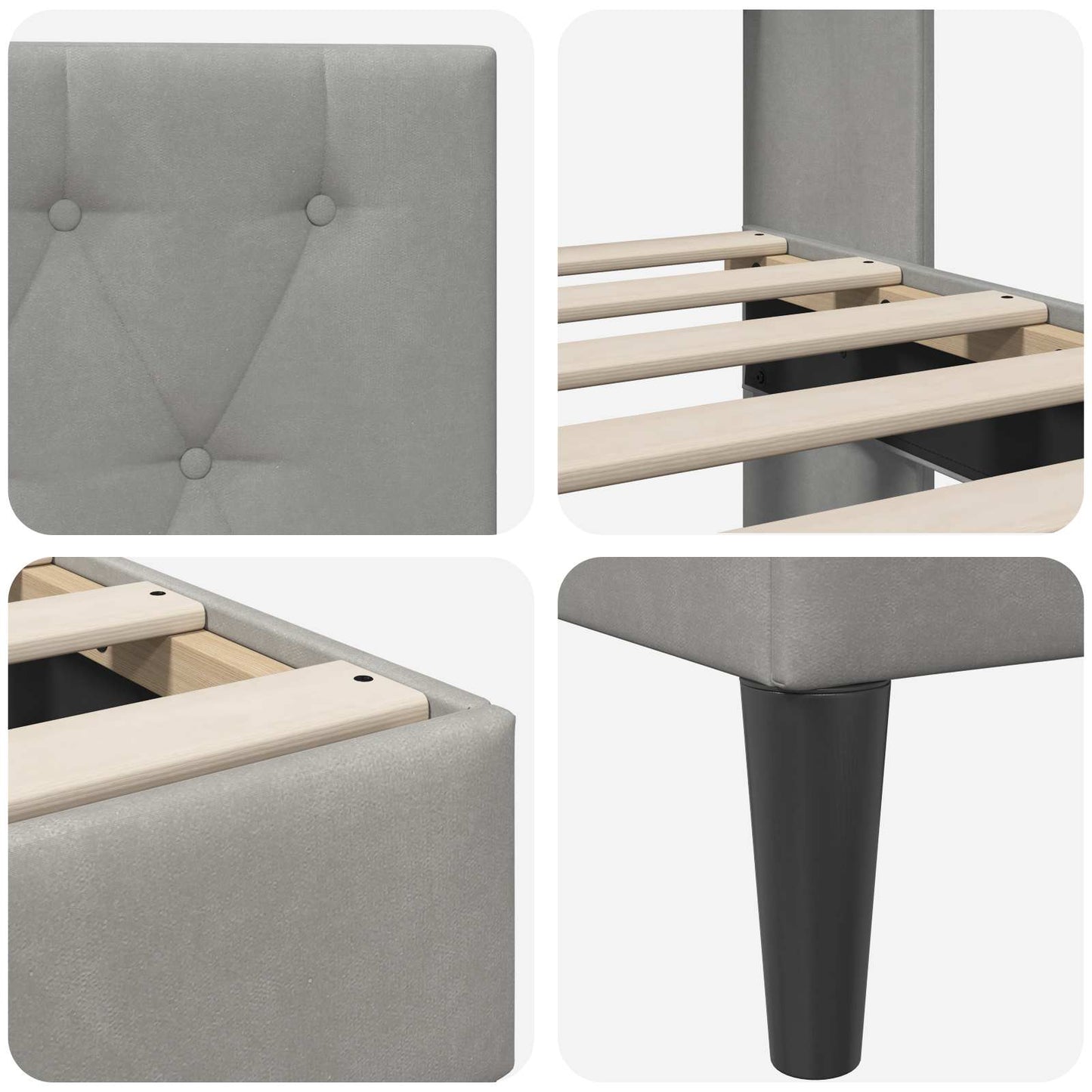 vidaXL Σκελετός Κρεβατιού Ανοιχτό γκρι 140 x 200 cm Βελούδο