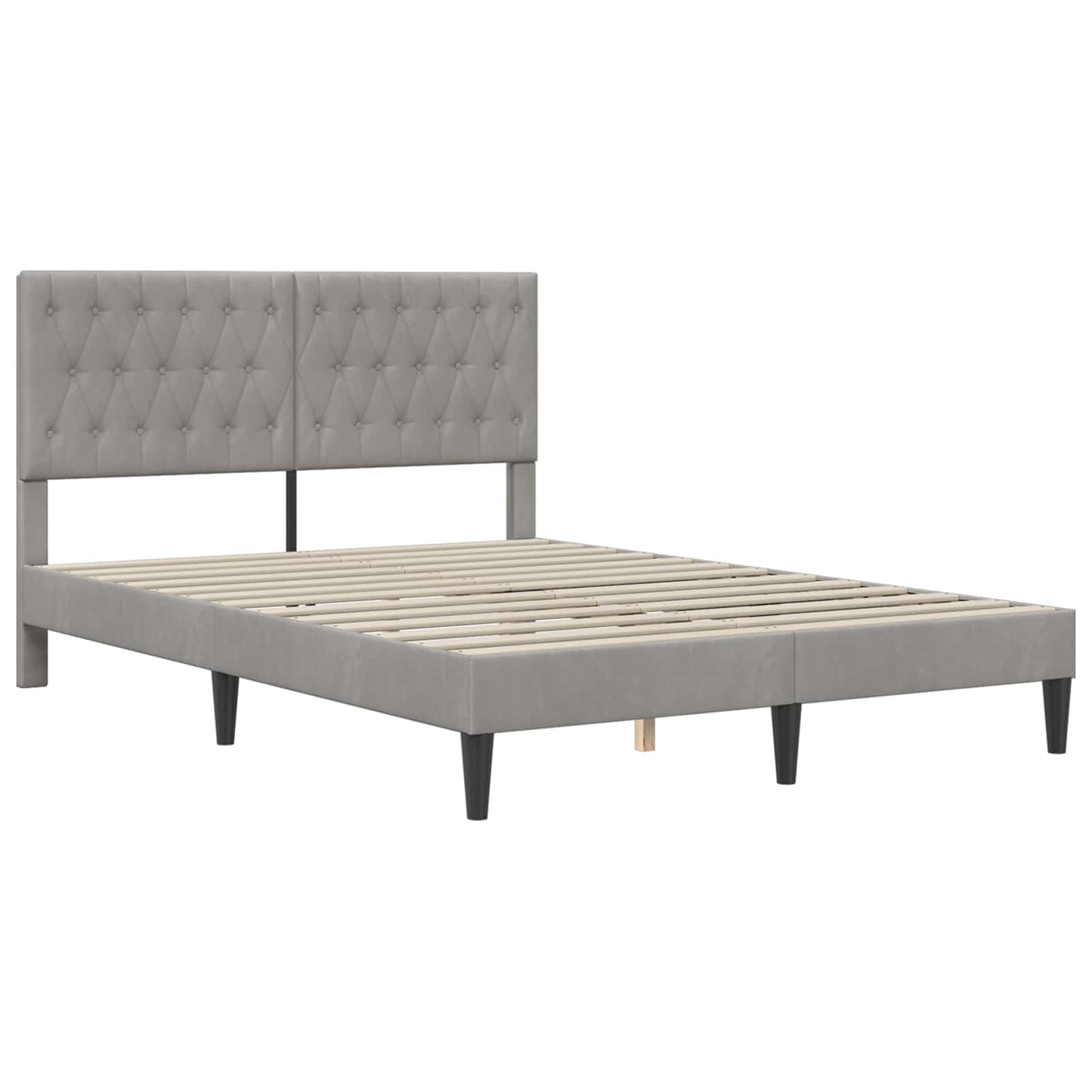 vidaXL Σκελετός Κρεβατιού Ανοιχτό γκρι 140 x 200 cm Βελούδο