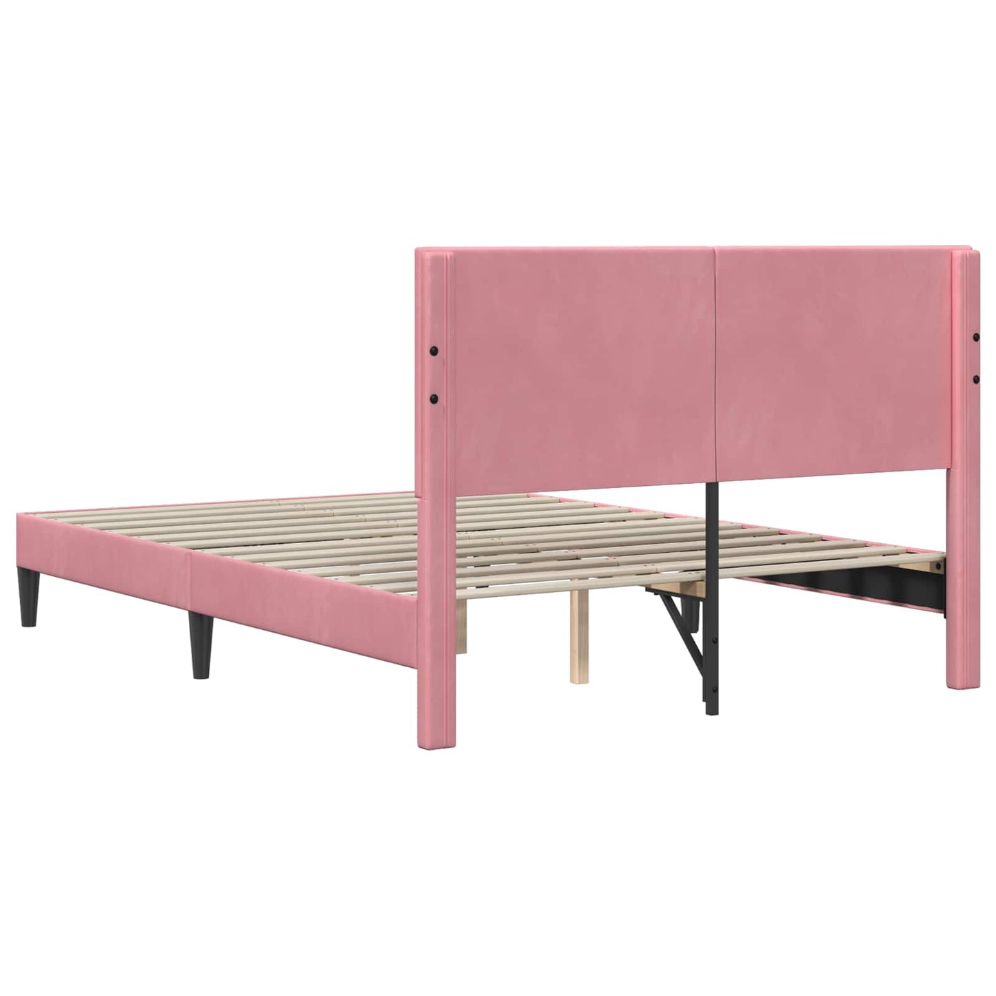 vidaXL Σκελετός Κρεβατιού με κεφαλάρι Ροζ 140 x 200 cm Βελούδο