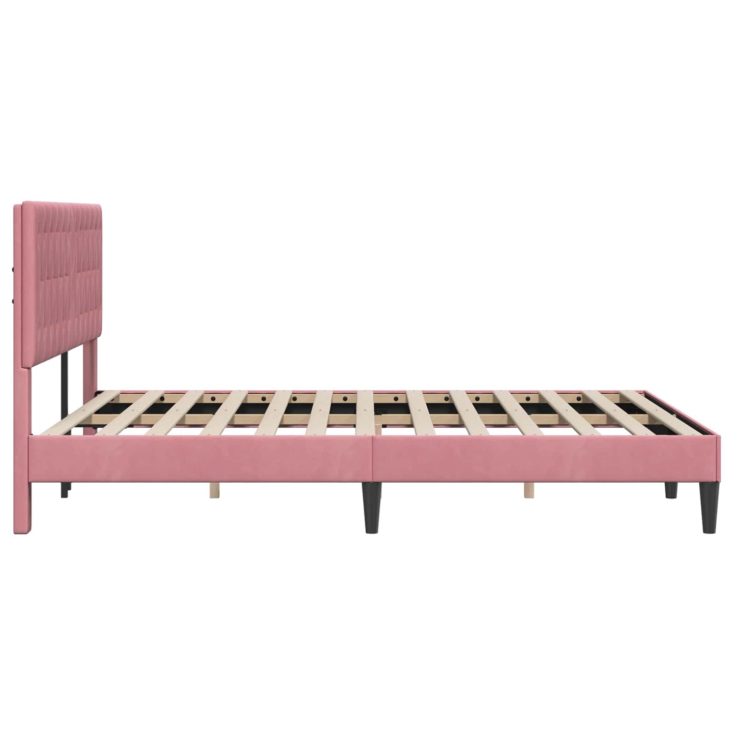 vidaXL Σκελετός Κρεβατιού με κεφαλάρι Ροζ 140 x 200 cm Βελούδο