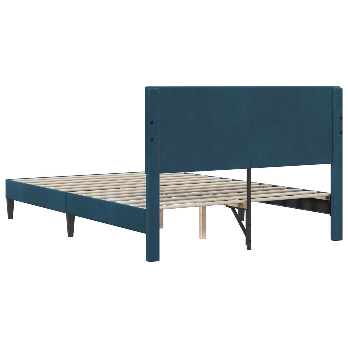 vidaXL Σκελετός Κρεβατιού με κεφαλάρι Μπλε 140 x 200 cm Βελούδο