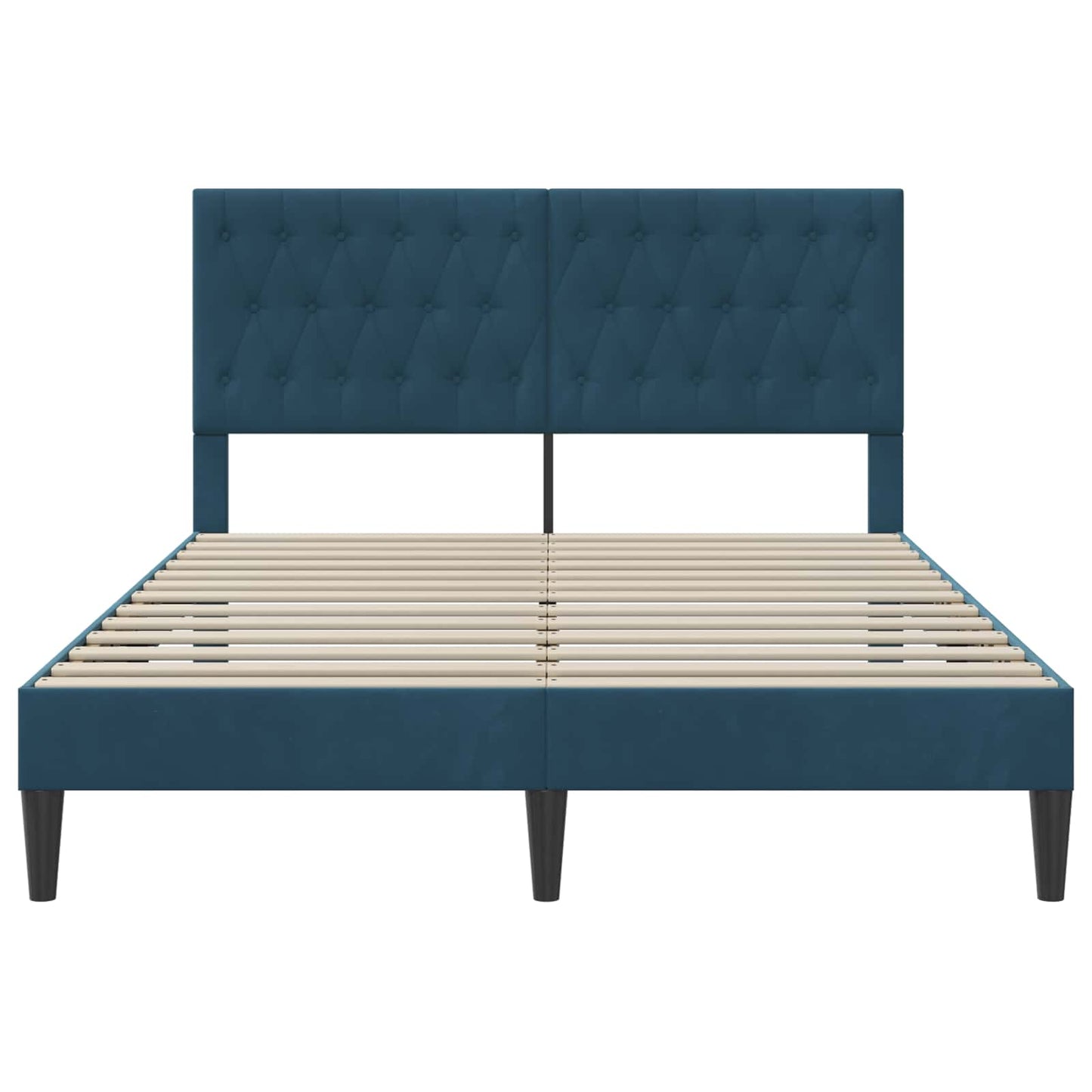 vidaXL Σκελετός Κρεβατιού με κεφαλάρι Μπλε 140 x 200 cm Βελούδο