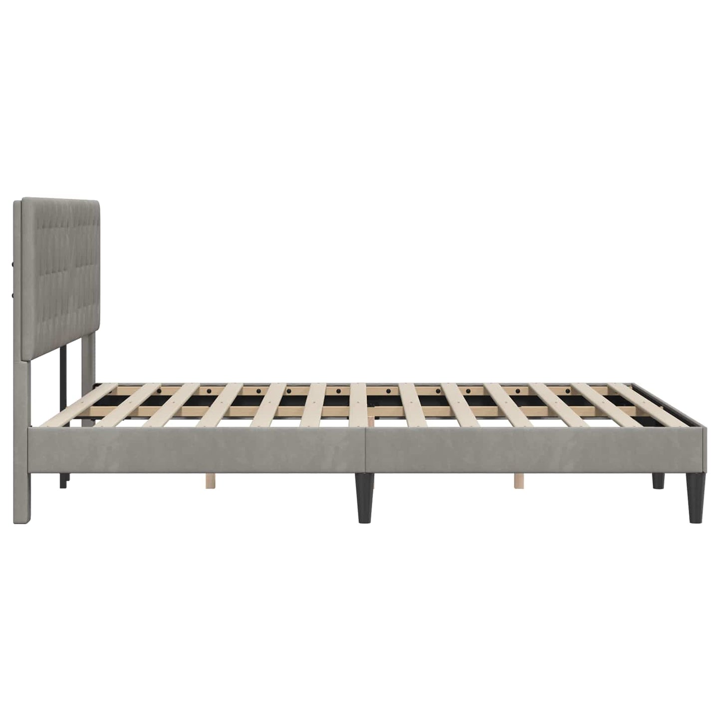 vidaXL Σκελετός Κρεβατιού Ανοιχτό γκρι 160 x 200 cm Βελούδο