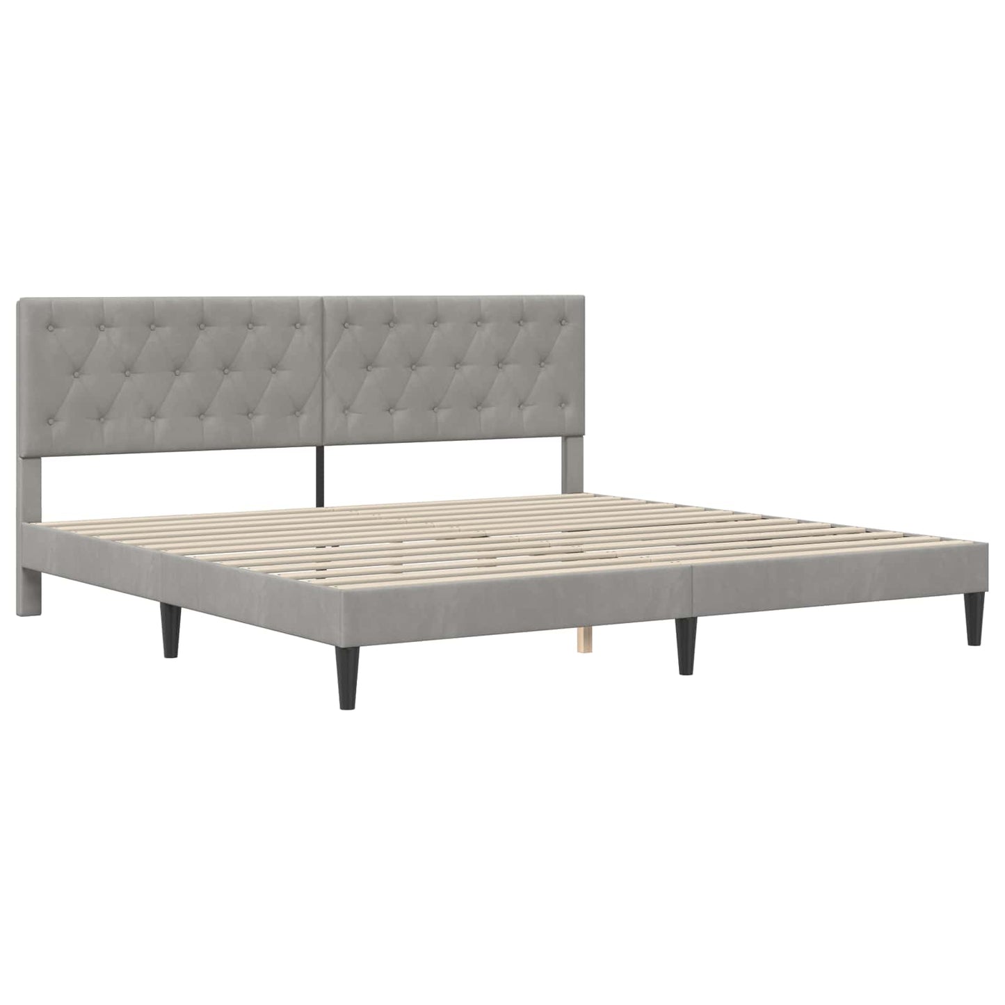 vidaXL Σκελετός Κρεβατιού Ανοιχτό γκρι 180 x 200 cm Βελούδο