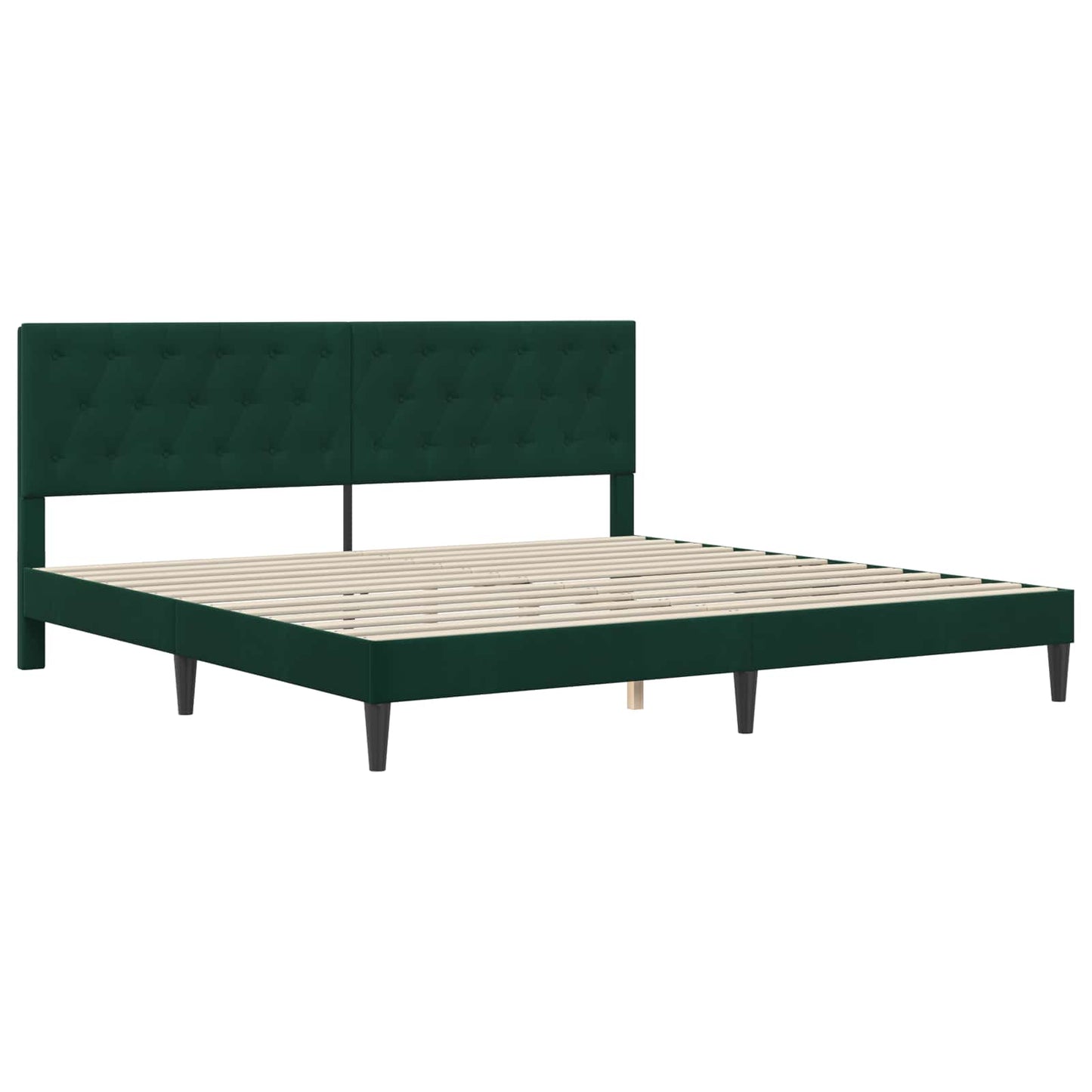 vidaXL Σκελετός Κρεβατιού Σκούρο Πράσινο 180 x 200 cm Βελούδο