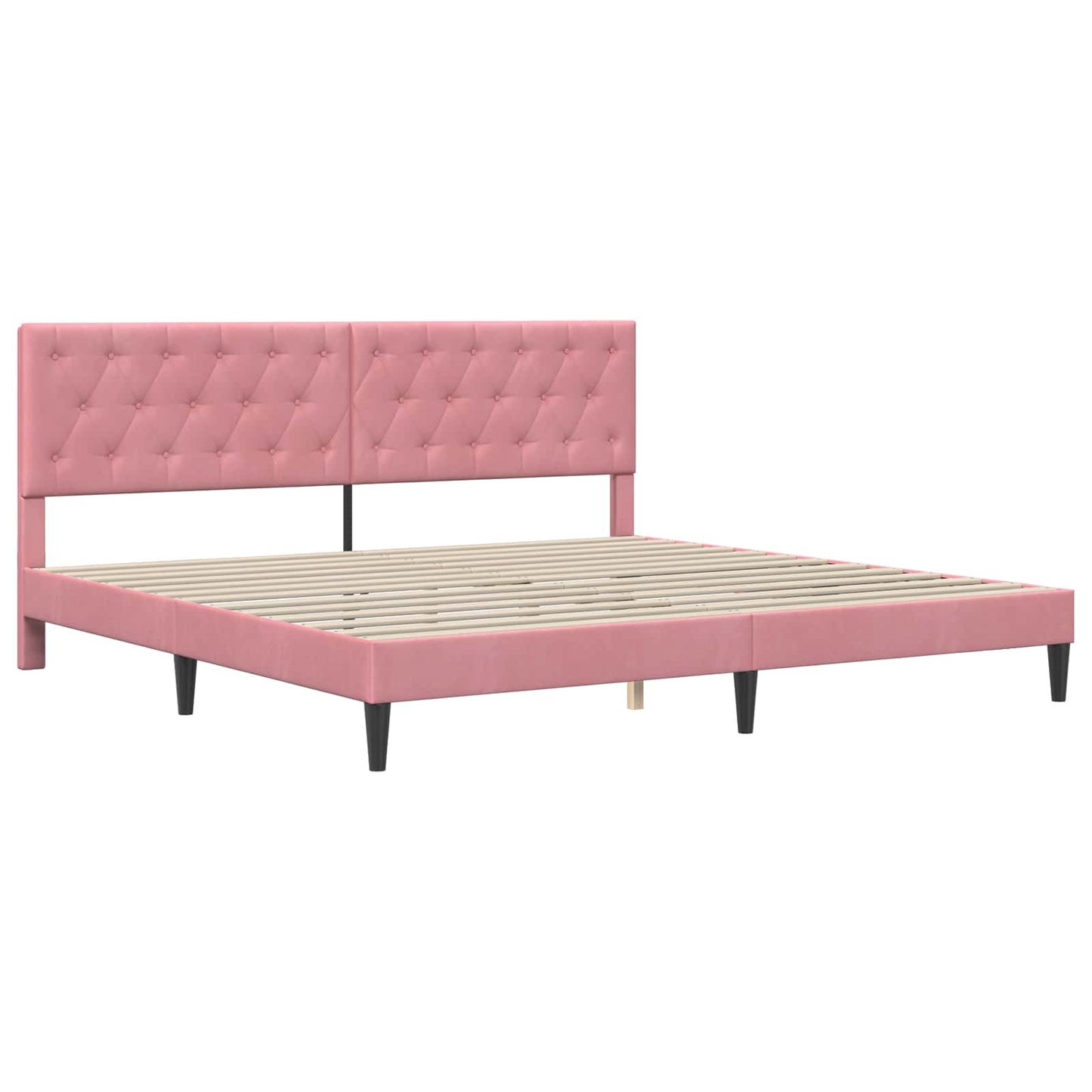 vidaXL Σκελετός Κρεβατιού με κεφαλάρι Ροζ 180 x 200 cm Βελούδο