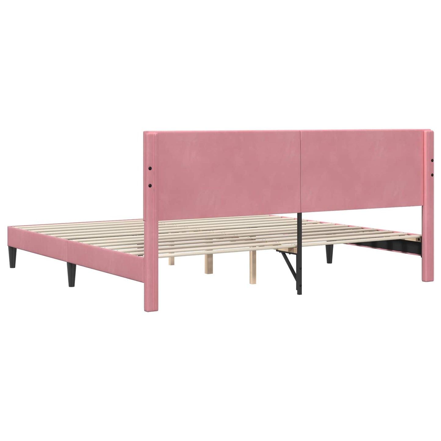 vidaXL Σκελετός Κρεβατιού με κεφαλάρι Ροζ 180 x 200 cm Βελούδο
