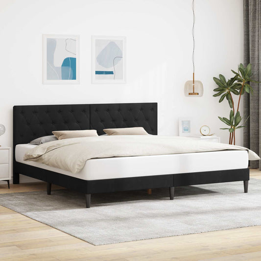 vidaXL Σκελετός Κρεβατιού με κεφαλάρι Μαύρο 180 x 200 cm Βελούδο