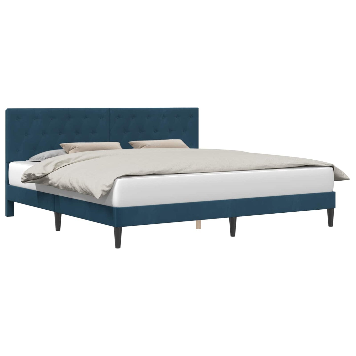 vidaXL Σκελετός Κρεβατιού με κεφαλάρι Μπλε 180 x 200 cm Βελούδο