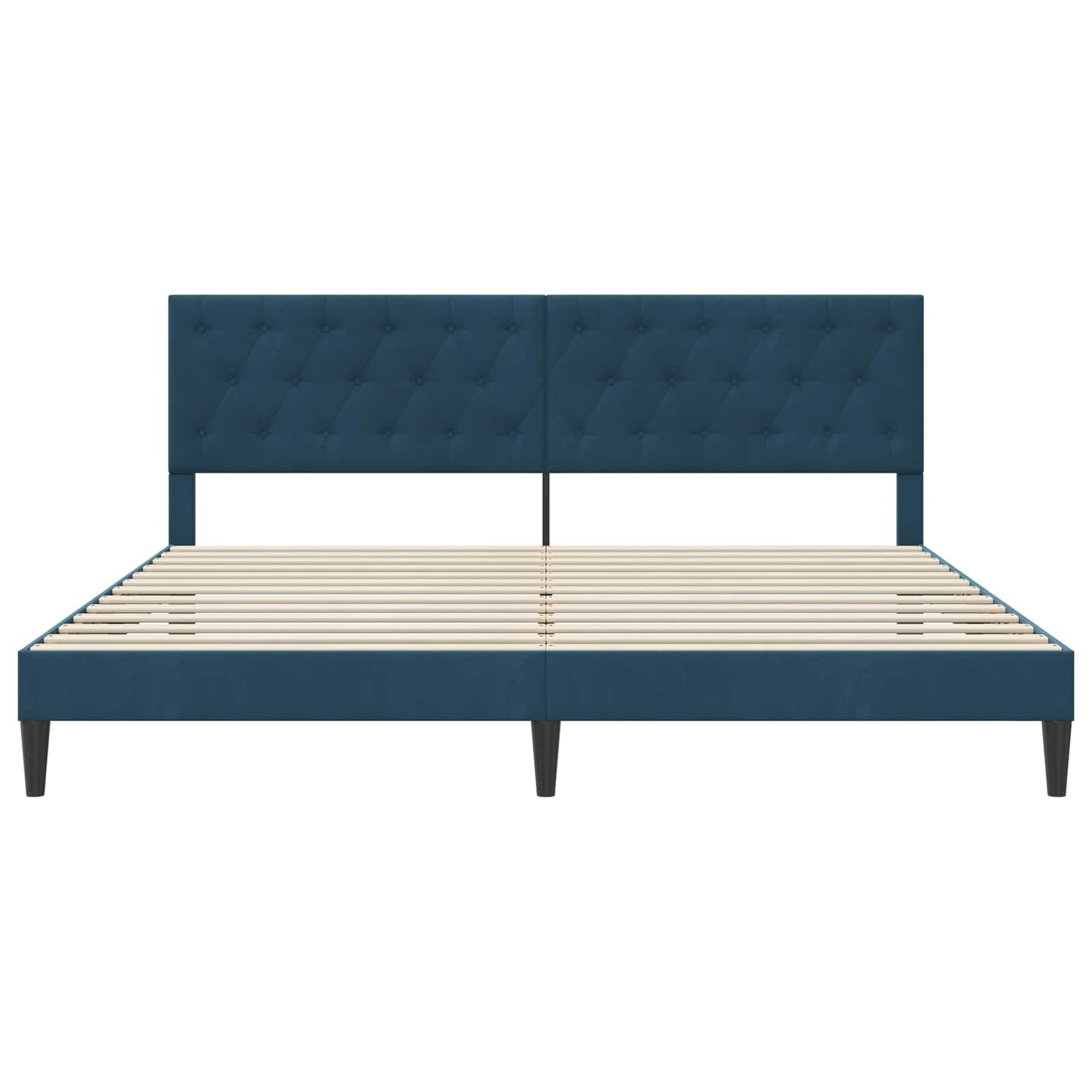 vidaXL Σκελετός Κρεβατιού με κεφαλάρι Μπλε 180 x 200 cm Βελούδο