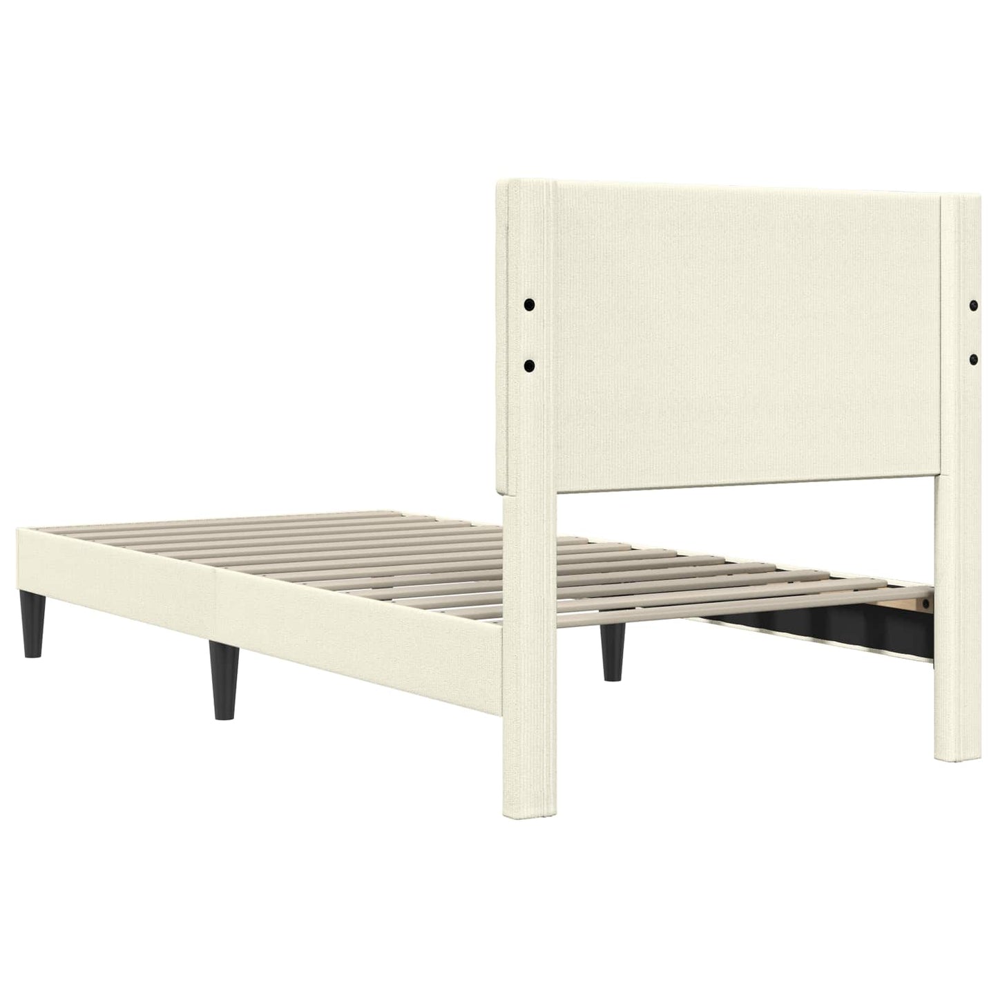 vidaXL Σκελετός Κρεβατιού Κρεμ 90 x 190 cm Υφασμάτινο Κορντουρά