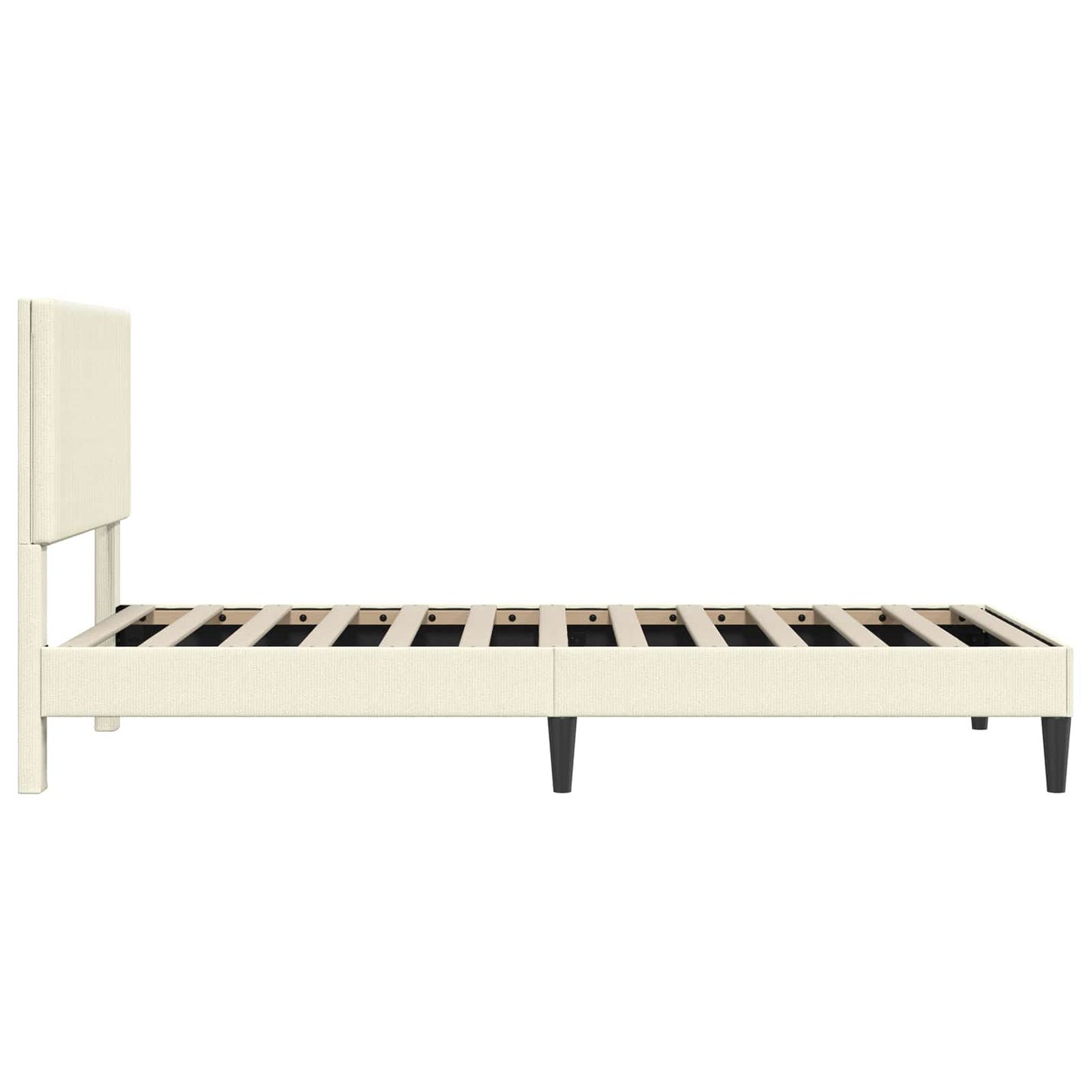 vidaXL Σκελετός Κρεβατιού Κρεμ 90 x 190 cm Υφασμάτινο Κορντουρά