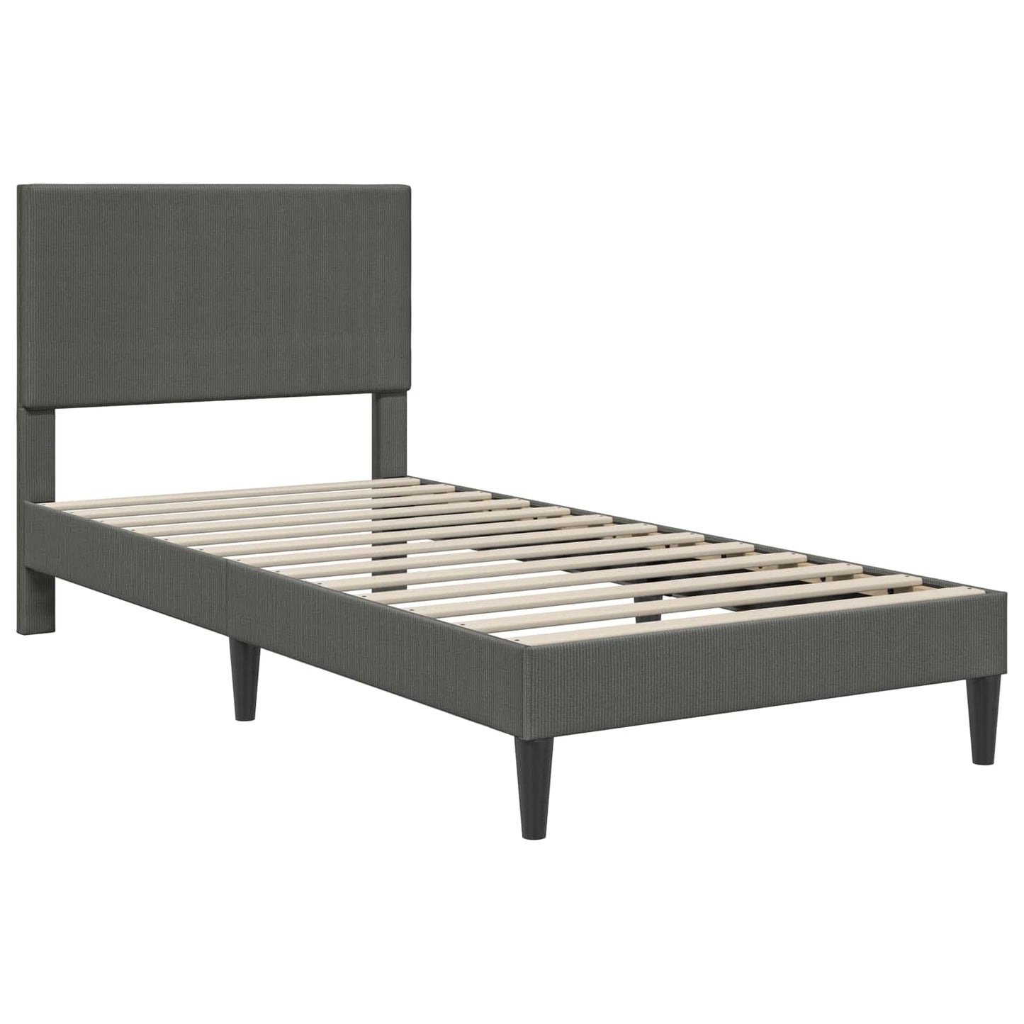 vidaXL Σκελετός Κρεβατιού Σκούρο Γκρι 90 x 200 cm Υφασμάτινο Κορντουρά