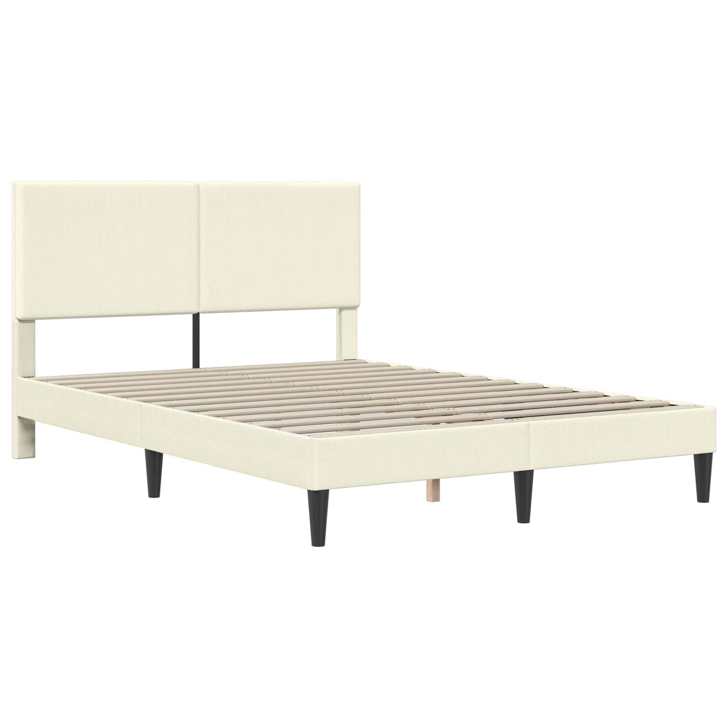 vidaXL Σκελετός Κρεβατιού Κρεμ 120 x 190 cm Υφασμάτινο Κορντουρά