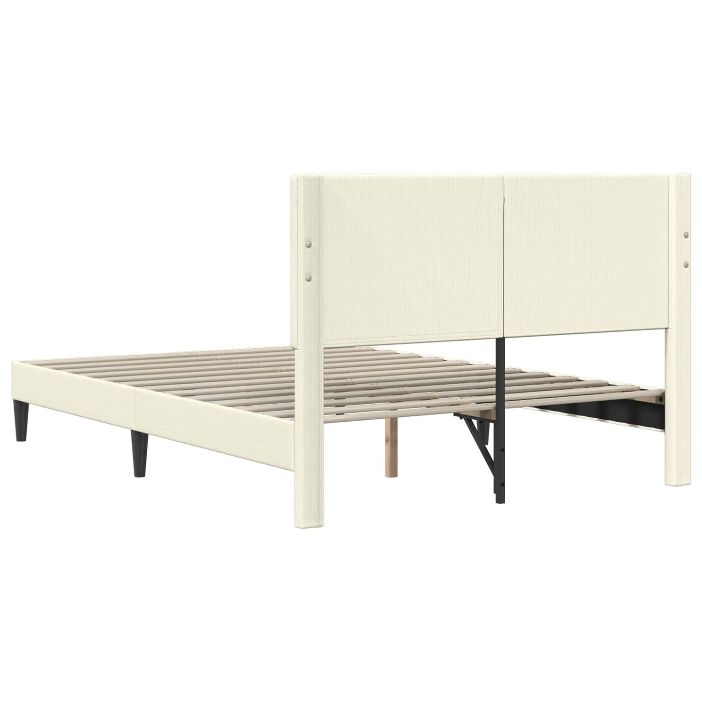 vidaXL Σκελετός Κρεβατιού Κρεμ 120 x 190 cm Υφασμάτινο Κορντουρά