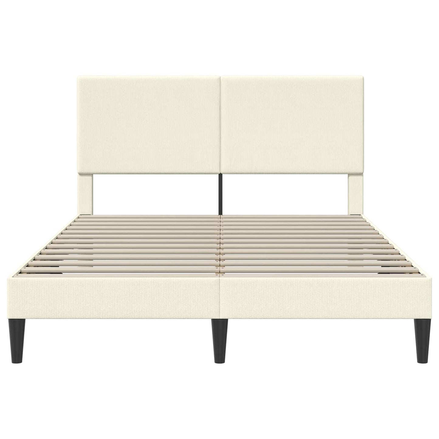 vidaXL Σκελετός Κρεβατιού Κρεμ 120 x 190 cm Υφασμάτινο Κορντουρά