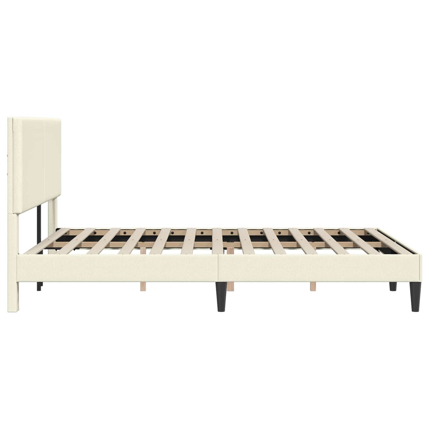 vidaXL Σκελετός Κρεβατιού Κρεμ 120 x 190 cm Υφασμάτινο Κορντουρά