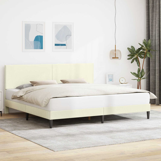 vidaXL Σκελετός Κρεβατιού Κρεμ 180 x 200 cm Υφασμάτινο Κορντουρά