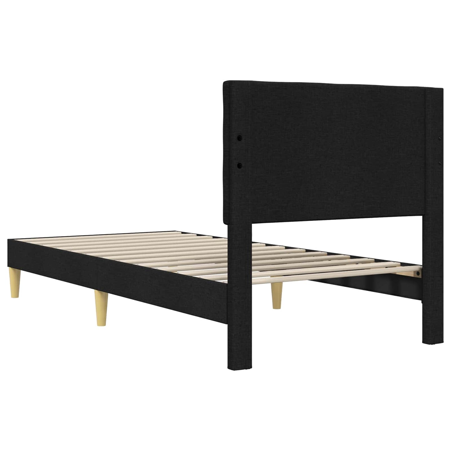 vidaXL Σκελετός Κρεβατιού με κεφαλάρι Μαύρο 80 x 200 cm Ύφασμα
