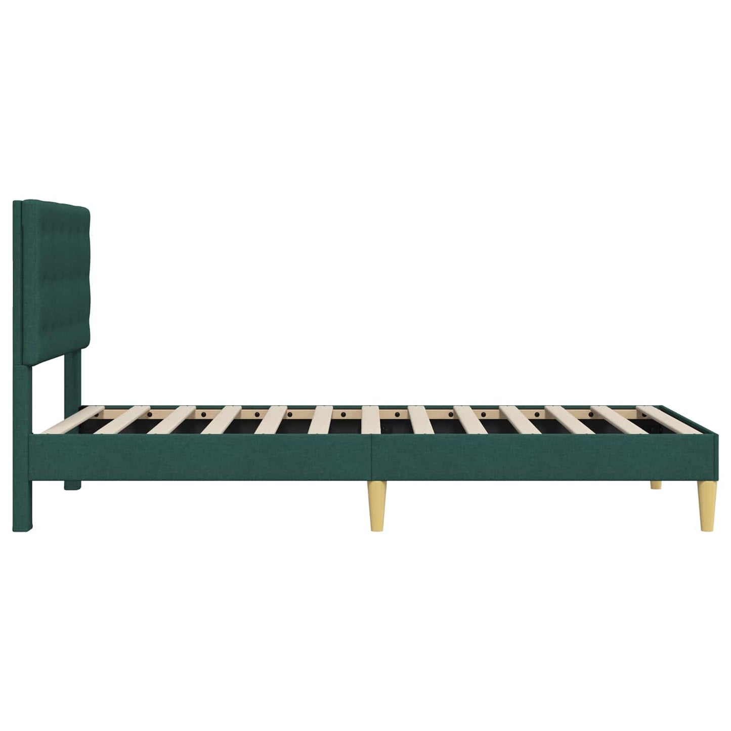 vidaXL Σκελετός Κρεβατιού Σκούρο Πράσινο 90 x 190 cm Ύφασμα