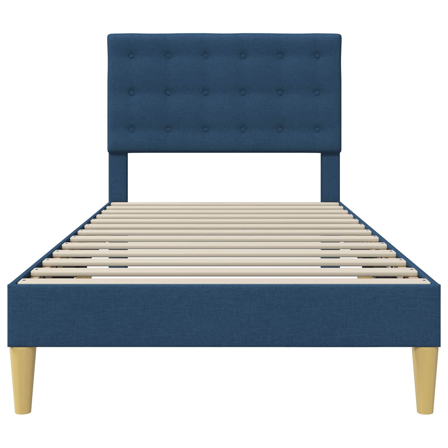 vidaXL Σκελετός Κρεβατιού με κεφαλάρι Μπλε 90 x 190 cm Ύφασμα