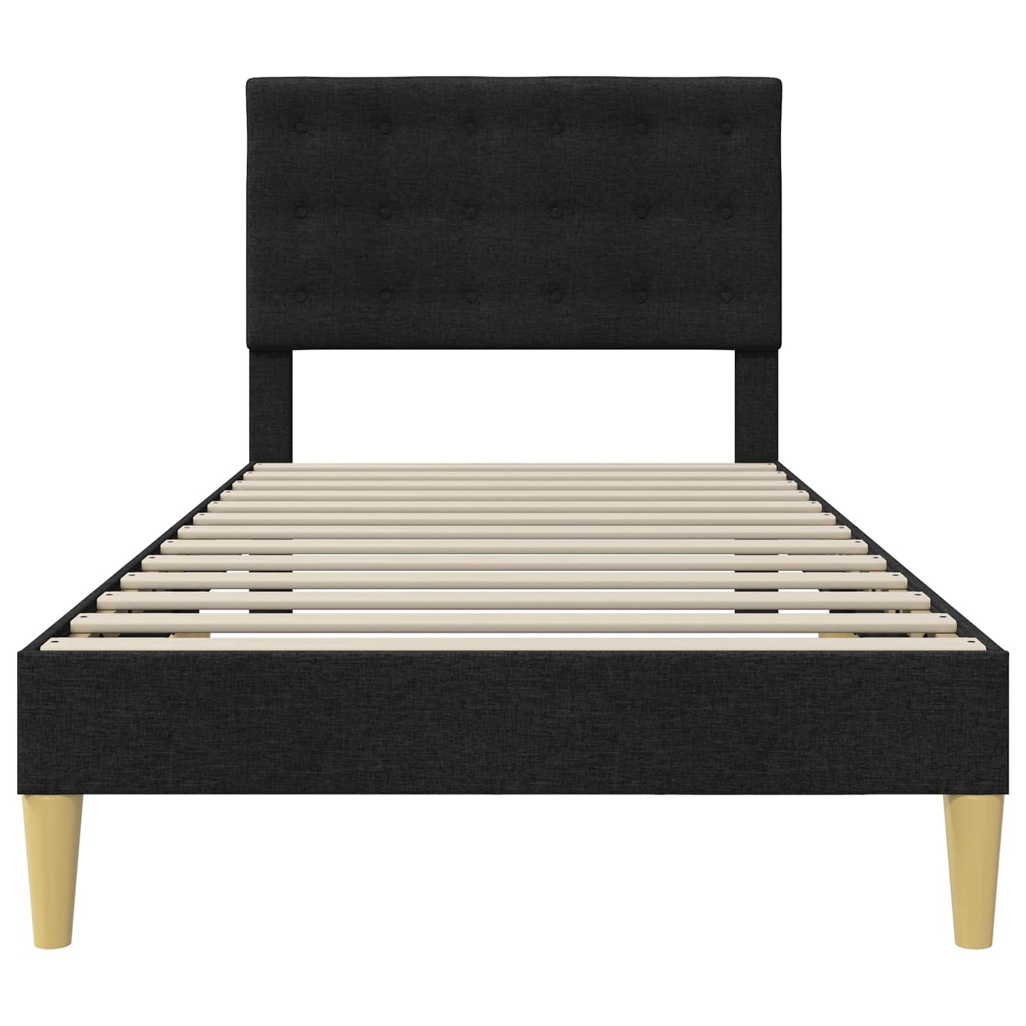 vidaXL Σκελετός Κρεβατιού με κεφαλάρι Μαύρο 90 x 200 cm Ύφασμα