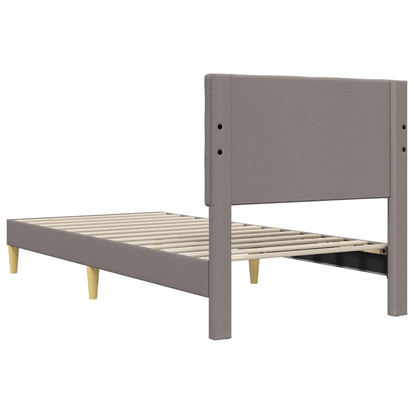 vidaXL Σκελετός Κρεβατιού με κεφαλάρι Taupe 90 x 200 cm Ύφασμα