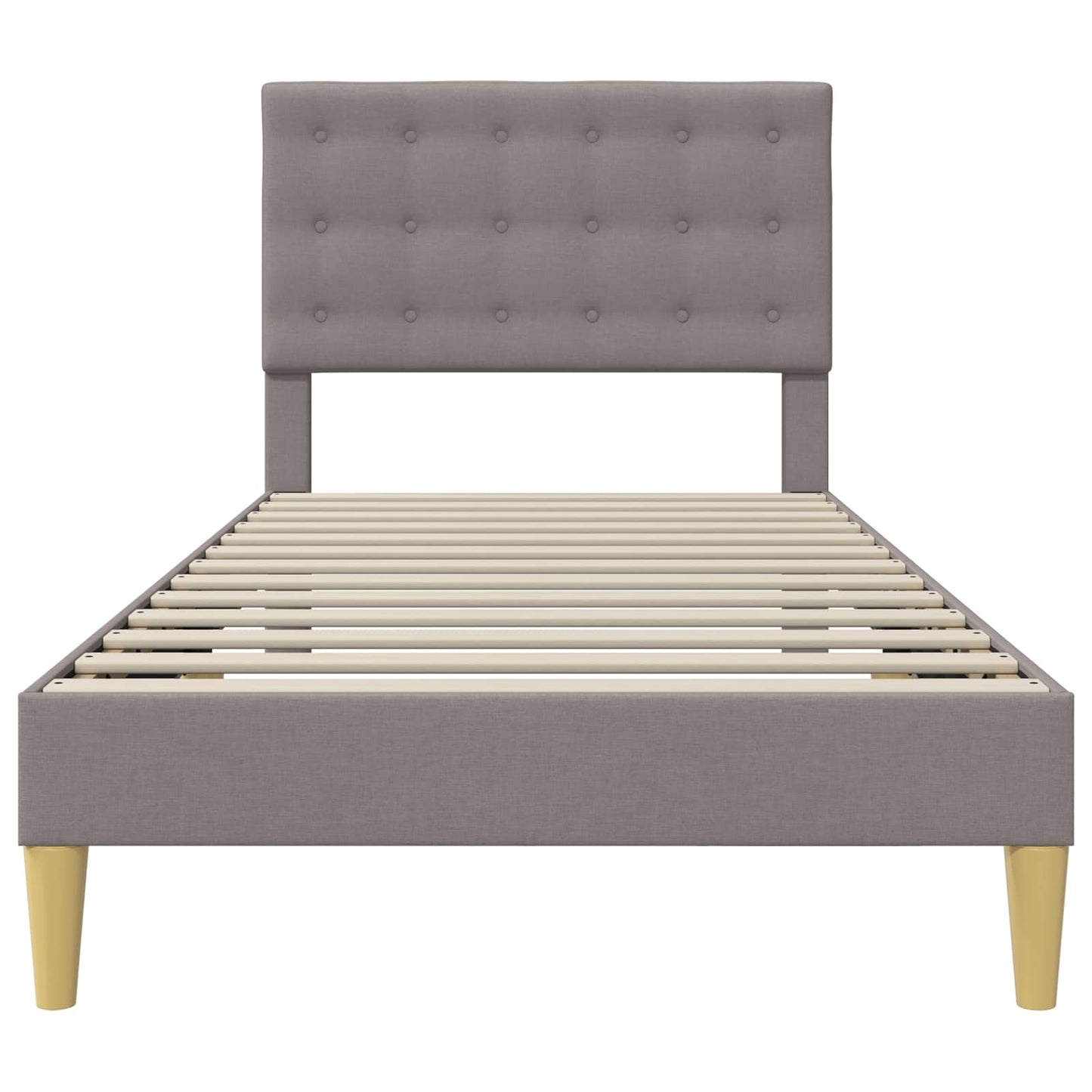 vidaXL Σκελετός Κρεβατιού με κεφαλάρι Taupe 90 x 200 cm Ύφασμα