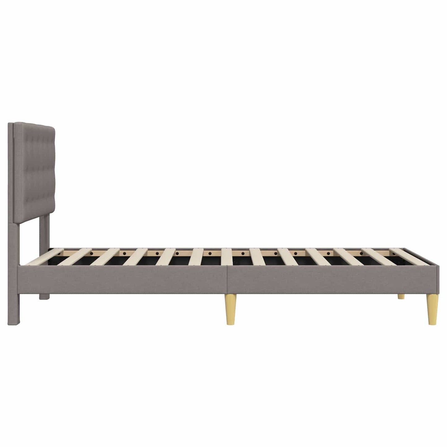 vidaXL Σκελετός Κρεβατιού με κεφαλάρι Taupe 90 x 200 cm Ύφασμα
