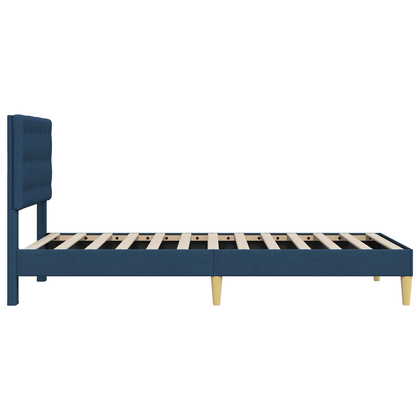 vidaXL Σκελετός Κρεβατιού με κεφαλάρι Μπλε 90 x 200 cm Ύφασμα