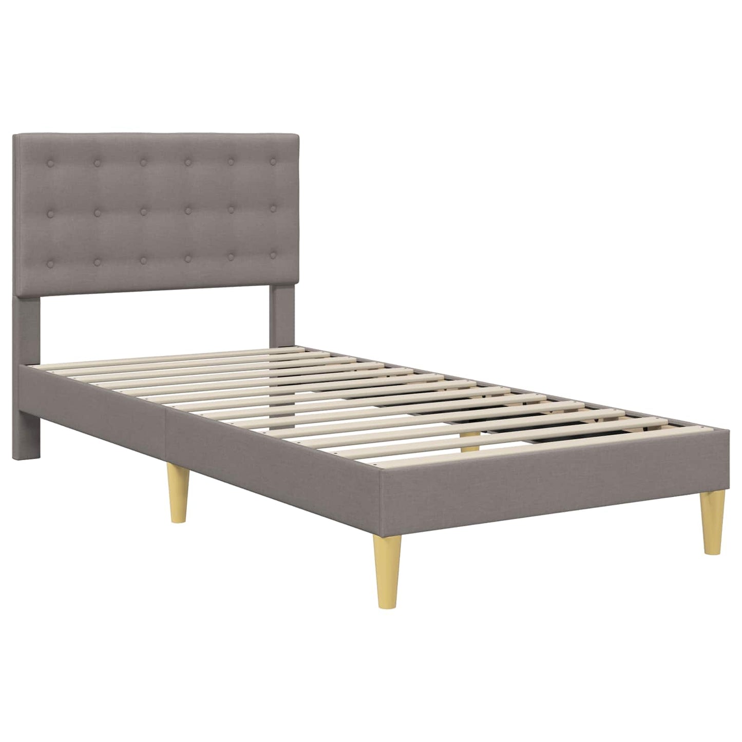 vidaXL Σκελετός Κρεβατιού με κεφαλάρι Taupe 100 x 200 cm Ύφασμα