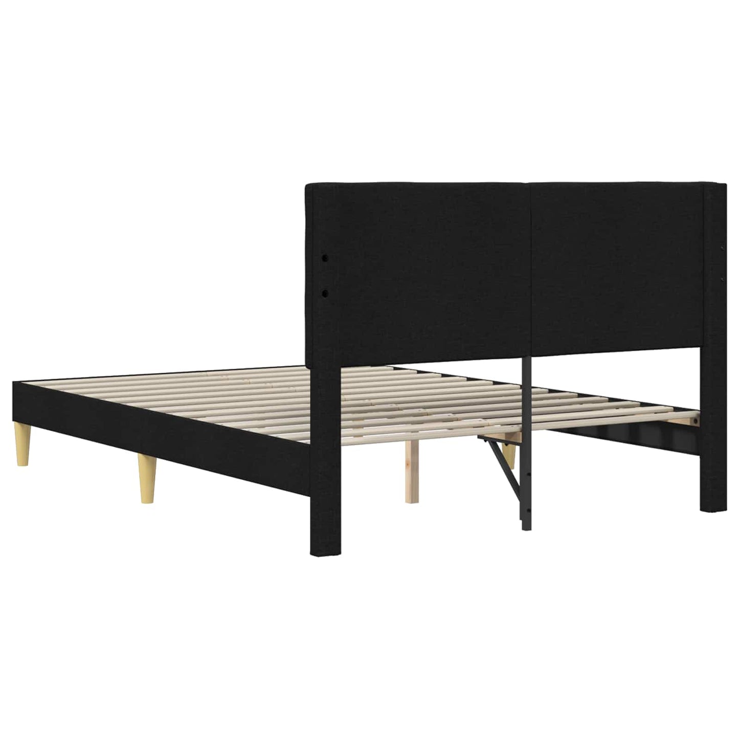 vidaXL Σκελετός Κρεβατιού με κεφαλάρι Μαύρο 120 x 190 cm Ύφασμα