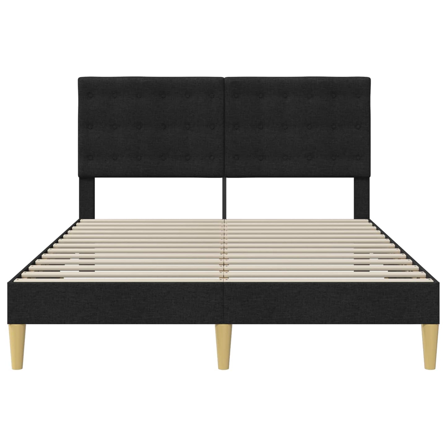 vidaXL Σκελετός Κρεβατιού με κεφαλάρι Μαύρο 120 x 190 cm Ύφασμα