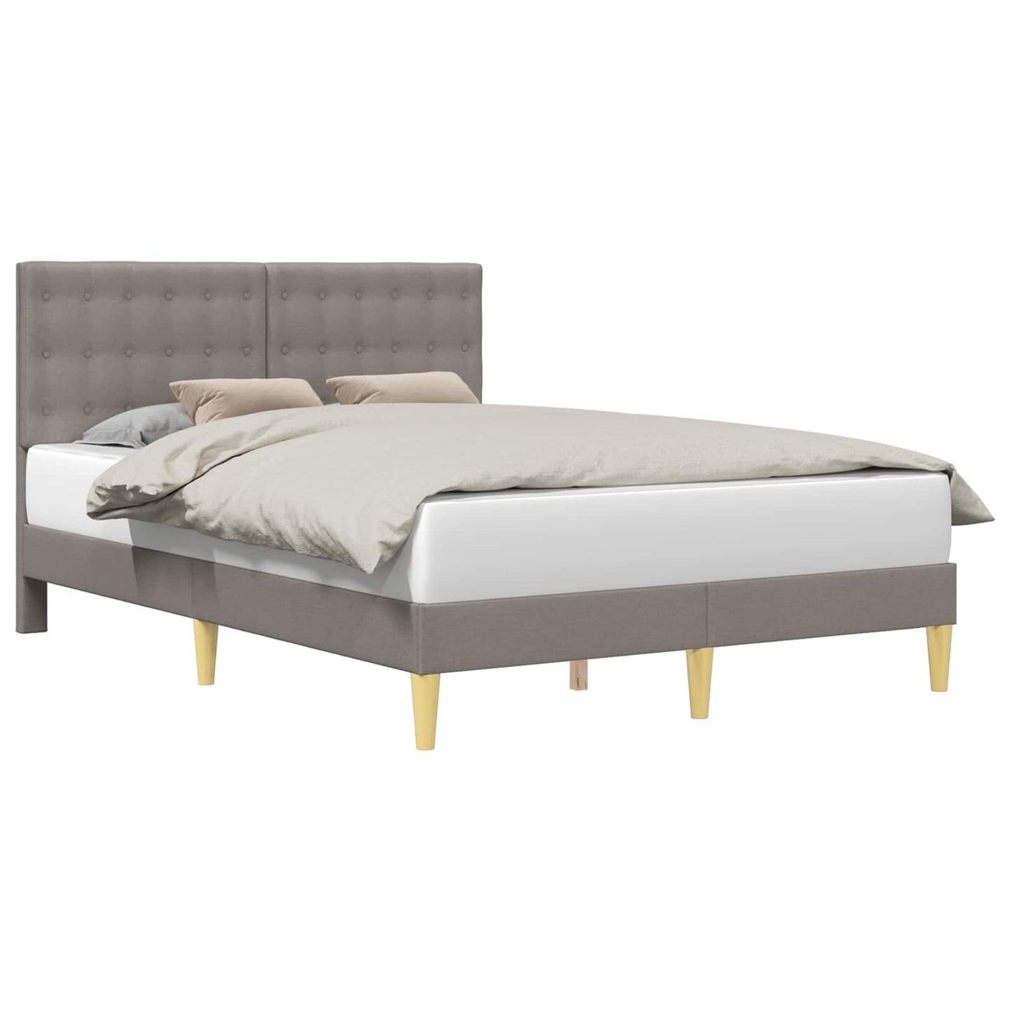 vidaXL Σκελετός Κρεβατιού με κεφαλάρι Taupe 120 x 190 cm Ύφασμα