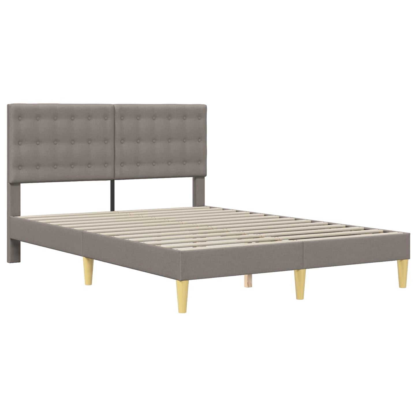 vidaXL Σκελετός Κρεβατιού με κεφαλάρι Taupe 120 x 190 cm Ύφασμα