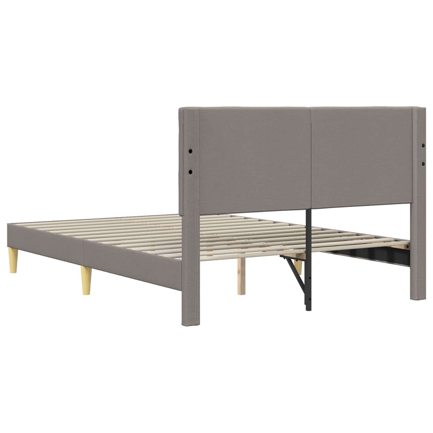 vidaXL Σκελετός Κρεβατιού με κεφαλάρι Taupe 120 x 190 cm Ύφασμα